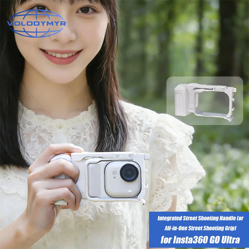 

Комплект ручек для уличной камеры VOLODYMYR для Insta360 Go: Ультра-защитная расширительная рамка-адаптер, ручка-держатель для фотосъемки (типа Rabbit Cage)