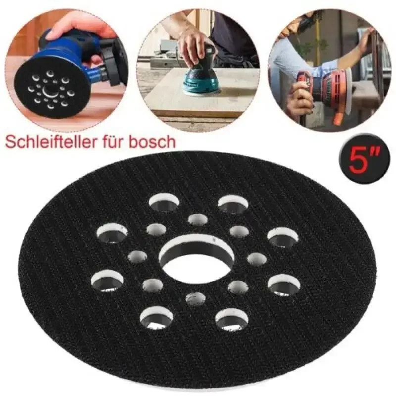 5 Inch 8 Hole Hook&Loop Replacement Orbital Sander Backing Pad for BOSCH Sander GEX 125-1 AE PEX 220A Turbo Grinding Machine