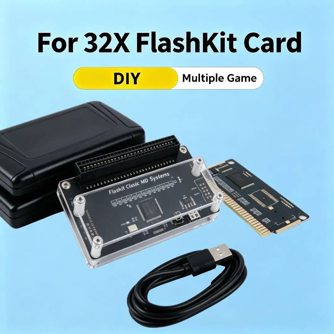 FlashKit MD 32X Rewritable Flash Cartridge With Programmer For Sega Genesis Mega Drive 32X Console