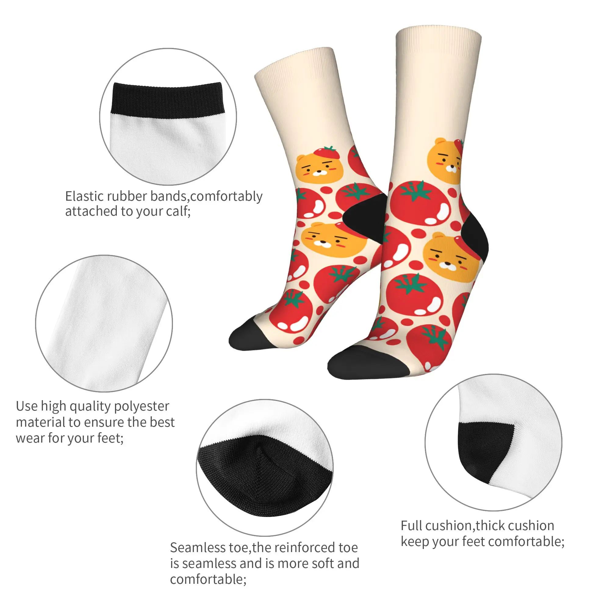 Meias de casal k-akaos f-friends choonsiks meias de inverno gótico meias macias impressas correndo esportes meias antiderrapantes