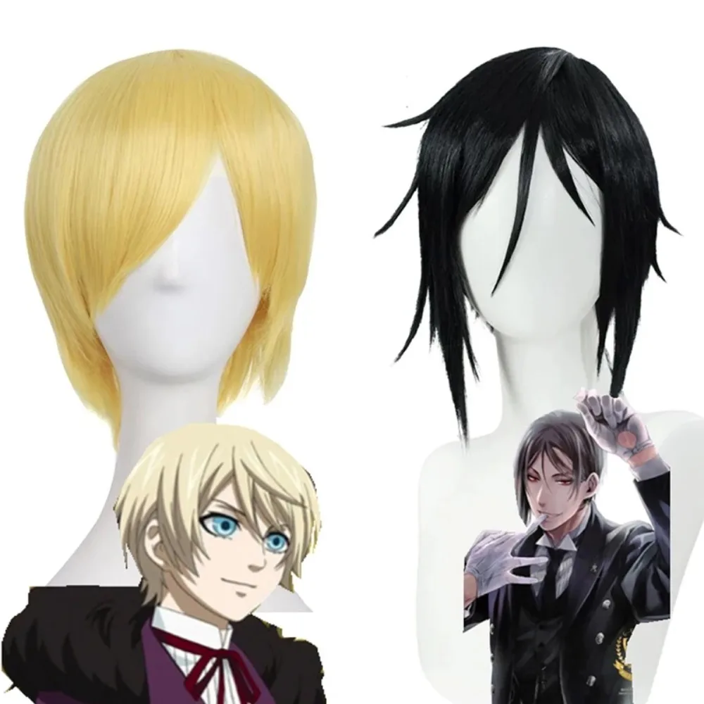 Anime Role Alois Trancy Side Swept Bangs Short Hair Anime Black Butler Character Modeling Headgear Sebastian·Michaelis Cos Wig