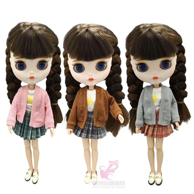 Blythe Doll Sweater Coat for OB24 Ob22 Azone Dress Boots OB23 OB24 1/6 Doll Accessories