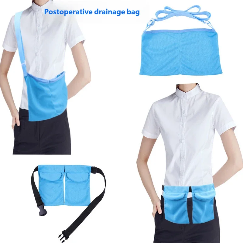 Adjustable Mastectomy Drain Holder Drain Pouch with Shower,Mastectomy Tummy Tuck Recovery Supplies