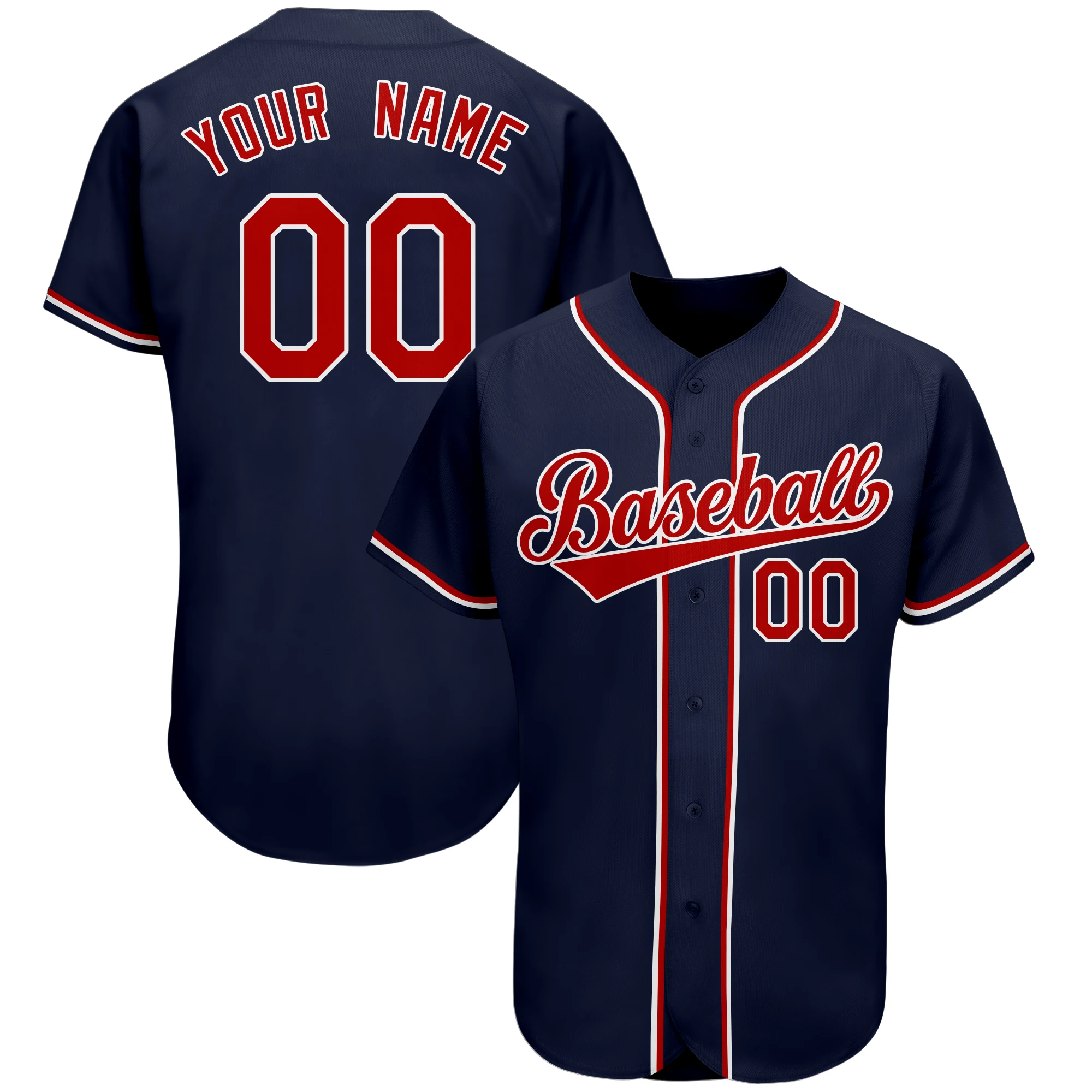 

Custom Baseball Jersey Full Sublimated Team Name/Numbers Button-down Breathable Soft Tee Shirts for Men/Kids Fans Gift Game