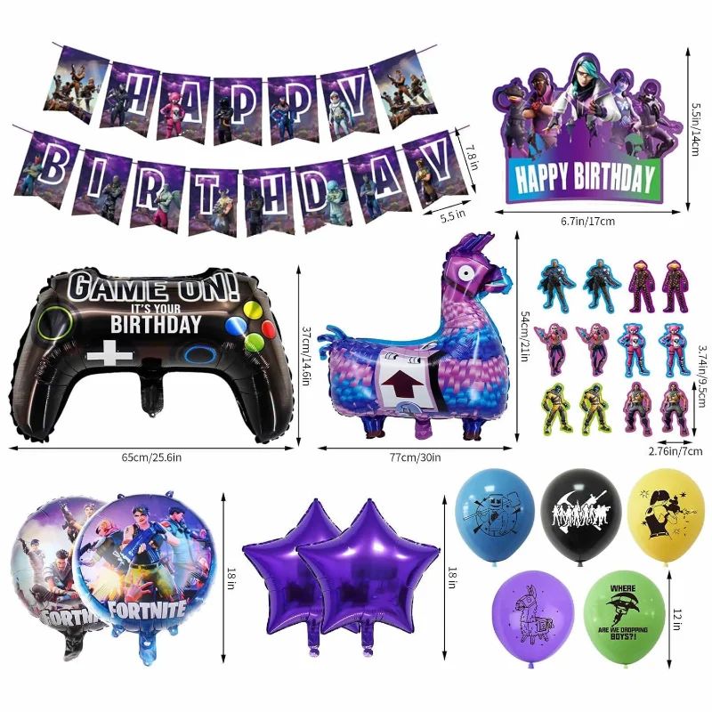 

Fortnite Party Decoration Set Game Theme Balloon Set Hot Game Series Children Party Supplies Happy Birthday Decoration Gift Toy