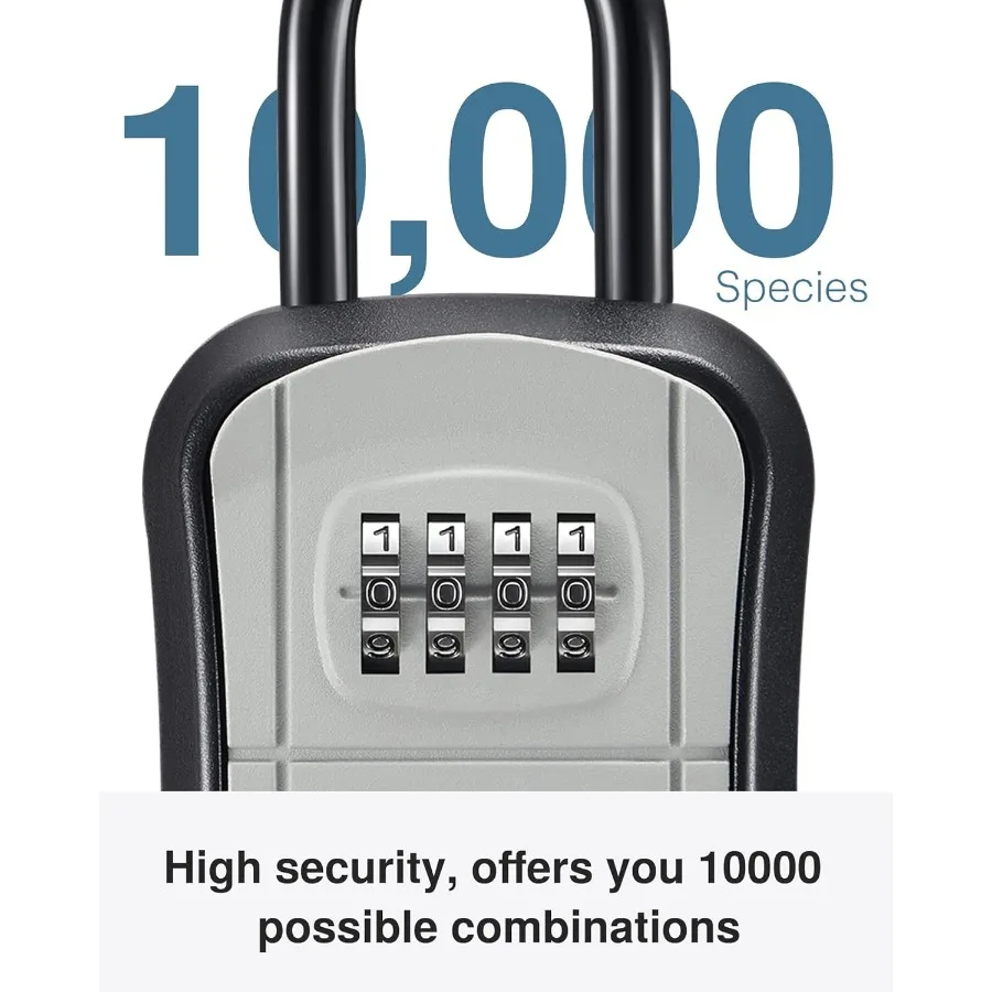 صندوق قفل محمول مثبت على الحائط لتخزين المفاتيح الآمن في المكتب المنزلي وإعدادات الشقة مع ميزة رمز قابلة لإعادة الضبط
