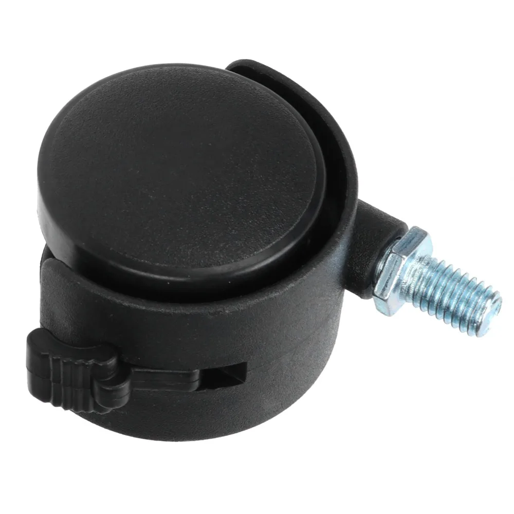 4pcs Cabinet 1.5 Inch Swivel Caster Wheels With Brake Black Locking Caster Wheels Furniture Caster Wheels Cabinet