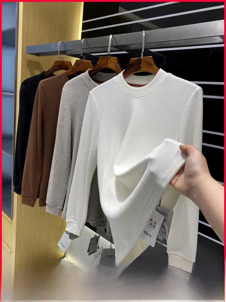 

Итальянская роскошная мужская футболка с длинным рукавом из трикотажа, мягкая на ощупь, дышащая, модная, повседневная, универсальная, весенняя