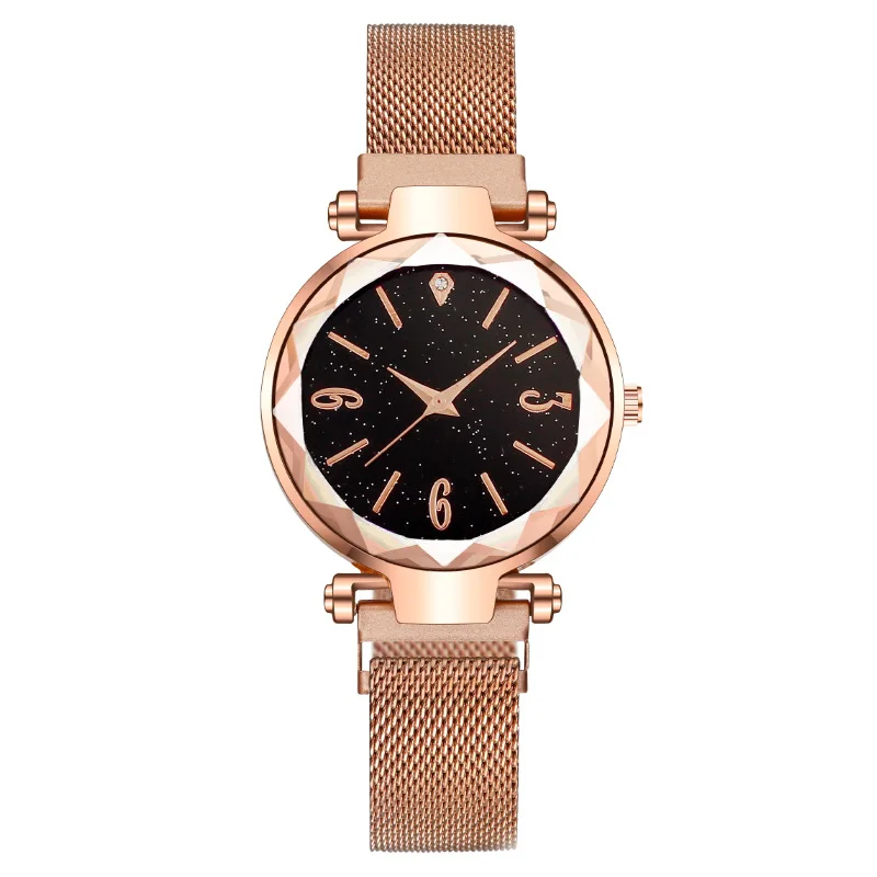 Absorbent Iron Stone Digital Diamond Starry Sky Lazy Man Absorbent Iron Magnetic Women's Watch Origin