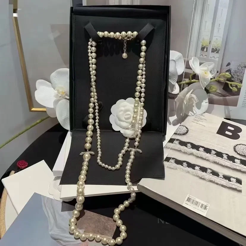 

Long Pearl Necklaces Designer jewelry Necklace for Women Party Wedding Lovers Mother's Day Gift