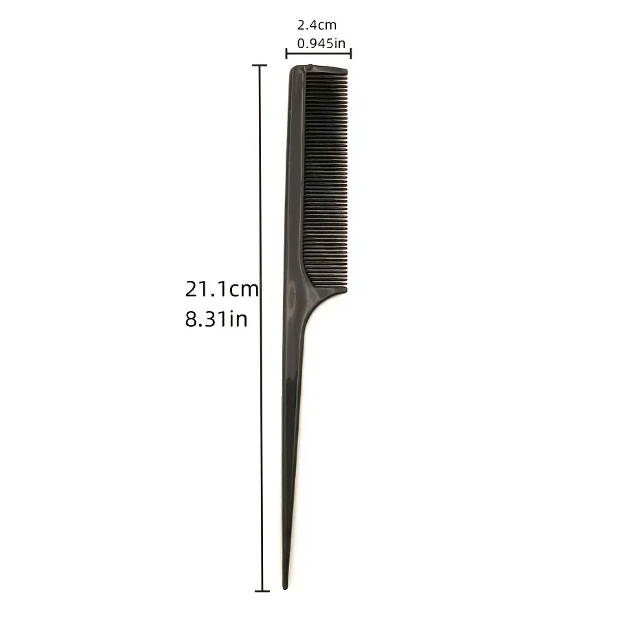 10-Pack Professional Rat Tail Combs, Fine-Tooth Durable ABS Plastic for Hairstylists/Barbers