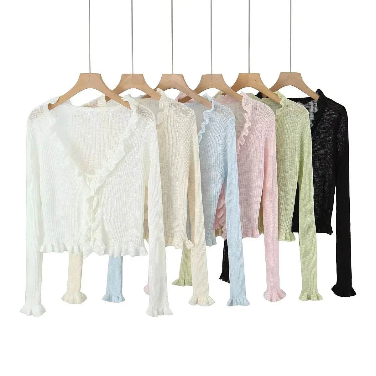 

Женская короткая куртка с завязками на талии, осень-весна-лето, модный европейский стиль, украшение с деревянным краем D79290F