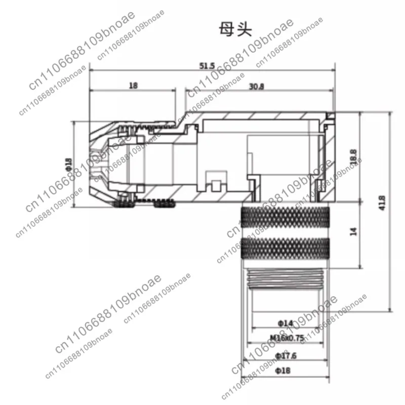 Female Connector M16 Aviation Plug Socket 2-3-4 Pin