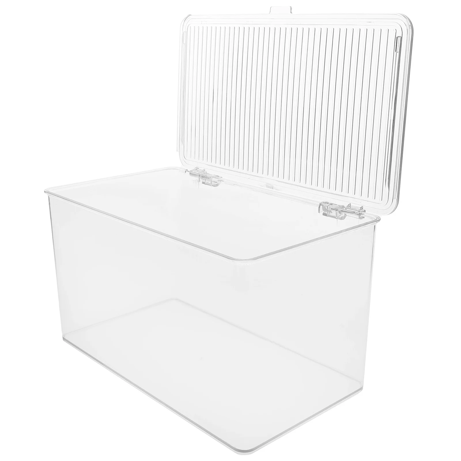 

Tall Dustproof Storage Box With Lid Clear Organizer For Books Snacks Makeup Home Office Kitchen Bathroom Storage Container