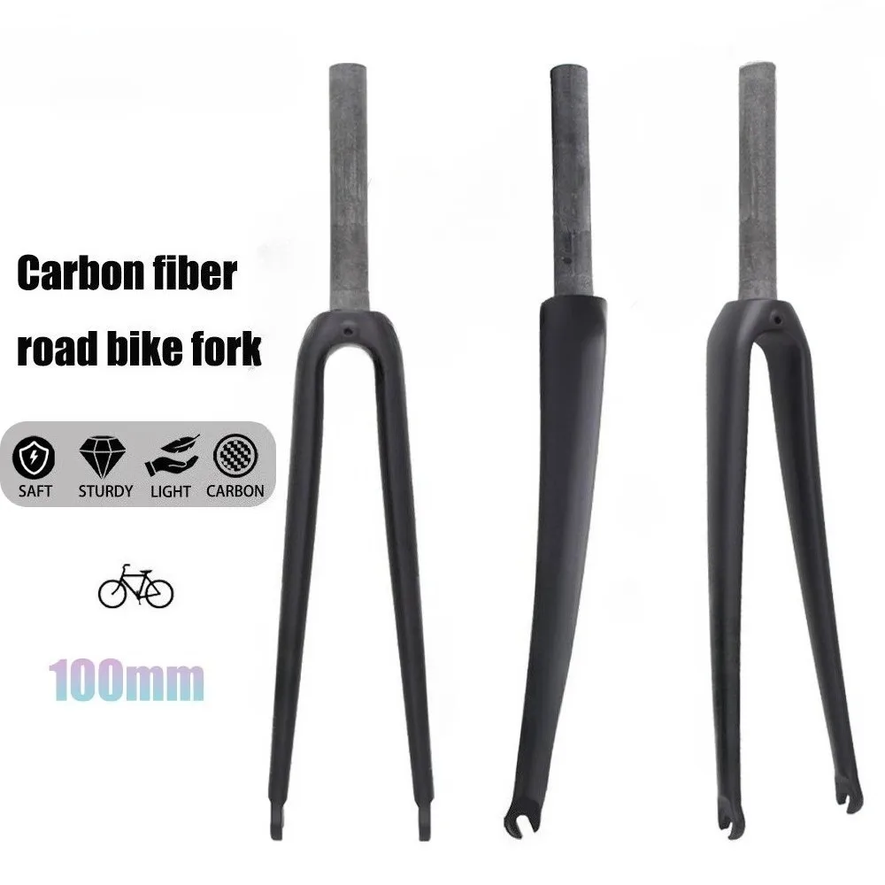 

NO LOGO road bike fork Ultra light straight type road fork FOR 23C 25C black matte