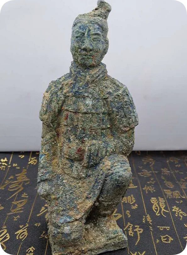 Statue Antiche Guerrieri Di Terracotta Soldato Bronzo Patina Statua Della Dinastia