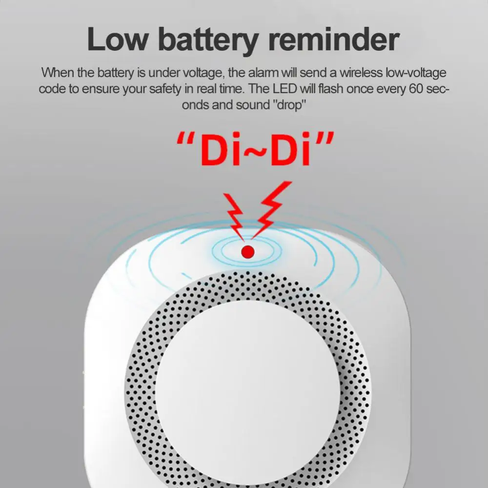 Tuya Smart Zigbee Smoke Detector Smart Fire Alarm Progressive Sound Photoelectric Smoke Sensor Work With Tuya Zigbee Hub