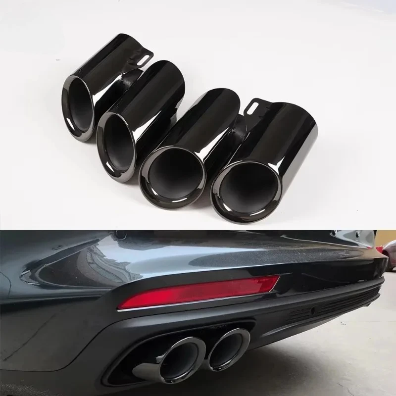 

Stainless Steel Four Exit Tail Throat Auto Exhaust Pipes Ends Trailer for porsches Panamera 2017-2025 Upgrades to GTS