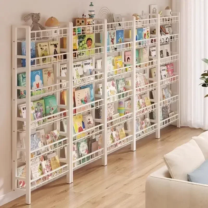 Behind The Door Shelf Wrought Iron Ultra-thin Bookshelf Floor-to-ceiling Children's Simple Extremely Narrow Storage Cabinet