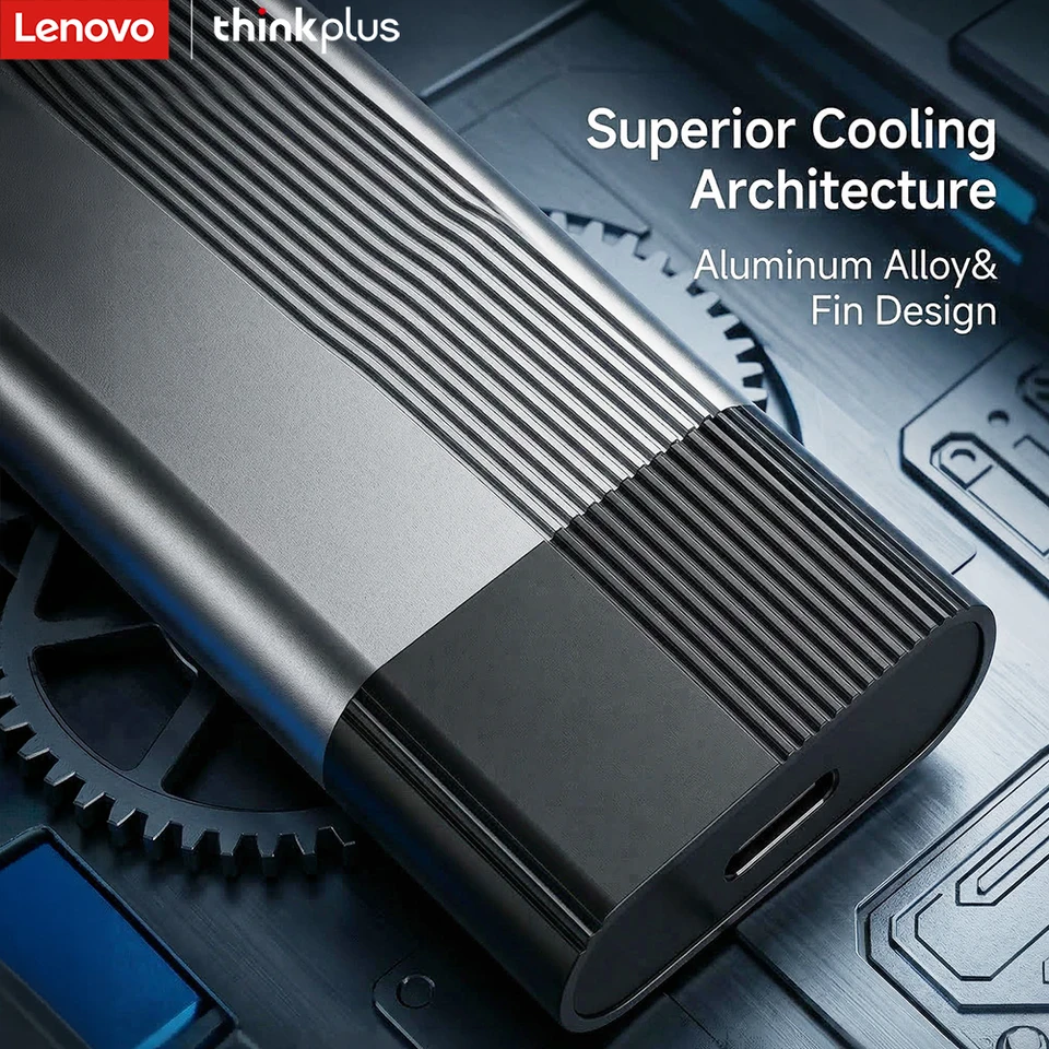 Lenovo ThinkPlus M.2 NVMe SSD Enclosure, 10Gbps USB 3.2 Type-C