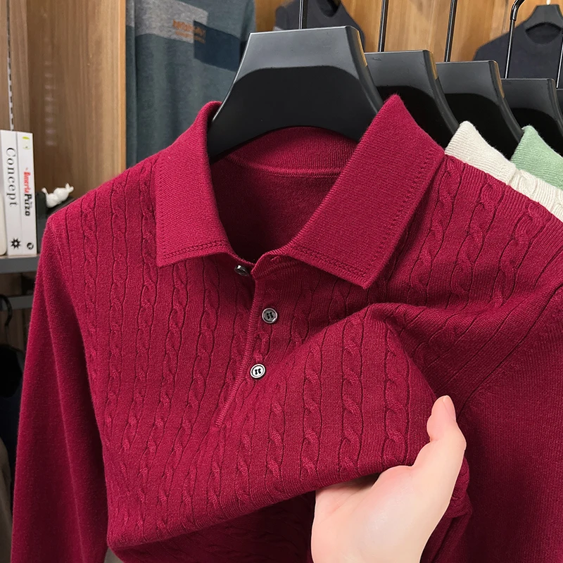 الرجال الخريف طويلة الأكمام عالية الجودة تريكو سترة متعددة الألوان التلبيب الجاكار رائعة السترة أزياء الرجال الملابس