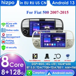 Autoradio Android pour Fiat 7862 500 à 2007, 7 en effet, 8 cœurs, audio 2Din, limitation de l'autoradio, lecteur vidéo, navigation GPS, unité de sauna, Carplay, 4G