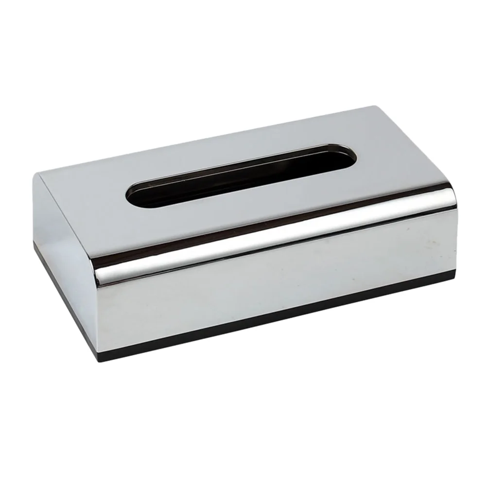 Tissue Box Tabletop Napkin Case Vanity Organizer Decorative Container Holder Dispenser Plastic Modern Silver Stylish