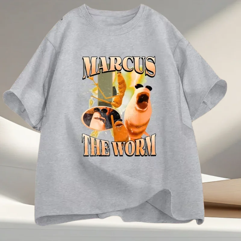 دودة روبرت تي شيرت الرجال النساء عشاق الفكاهة فريد تي شيرت غير رسمي مضحك دودة مطبوعة قصيرة الأكمام التي شيرت الشارع الشهير