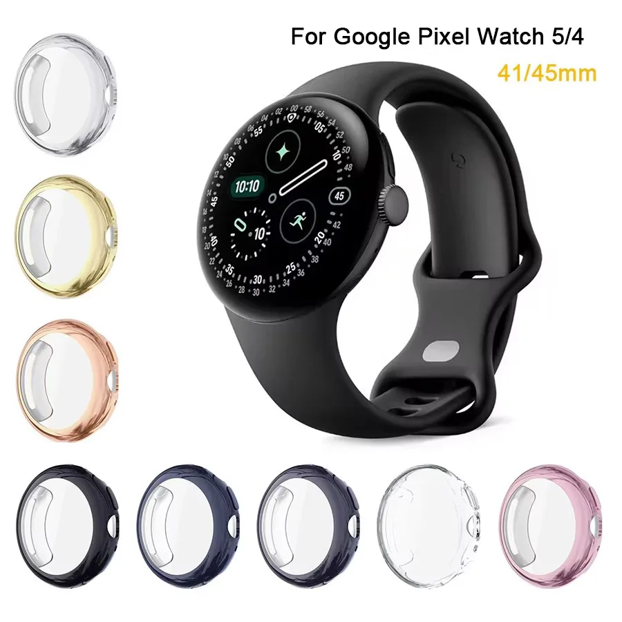 Case for Google Pixel Watch 5 4 41mm 45mm Full Coverage Bumper Soft TPU Protective Case Cover Accessories for Google Watch4