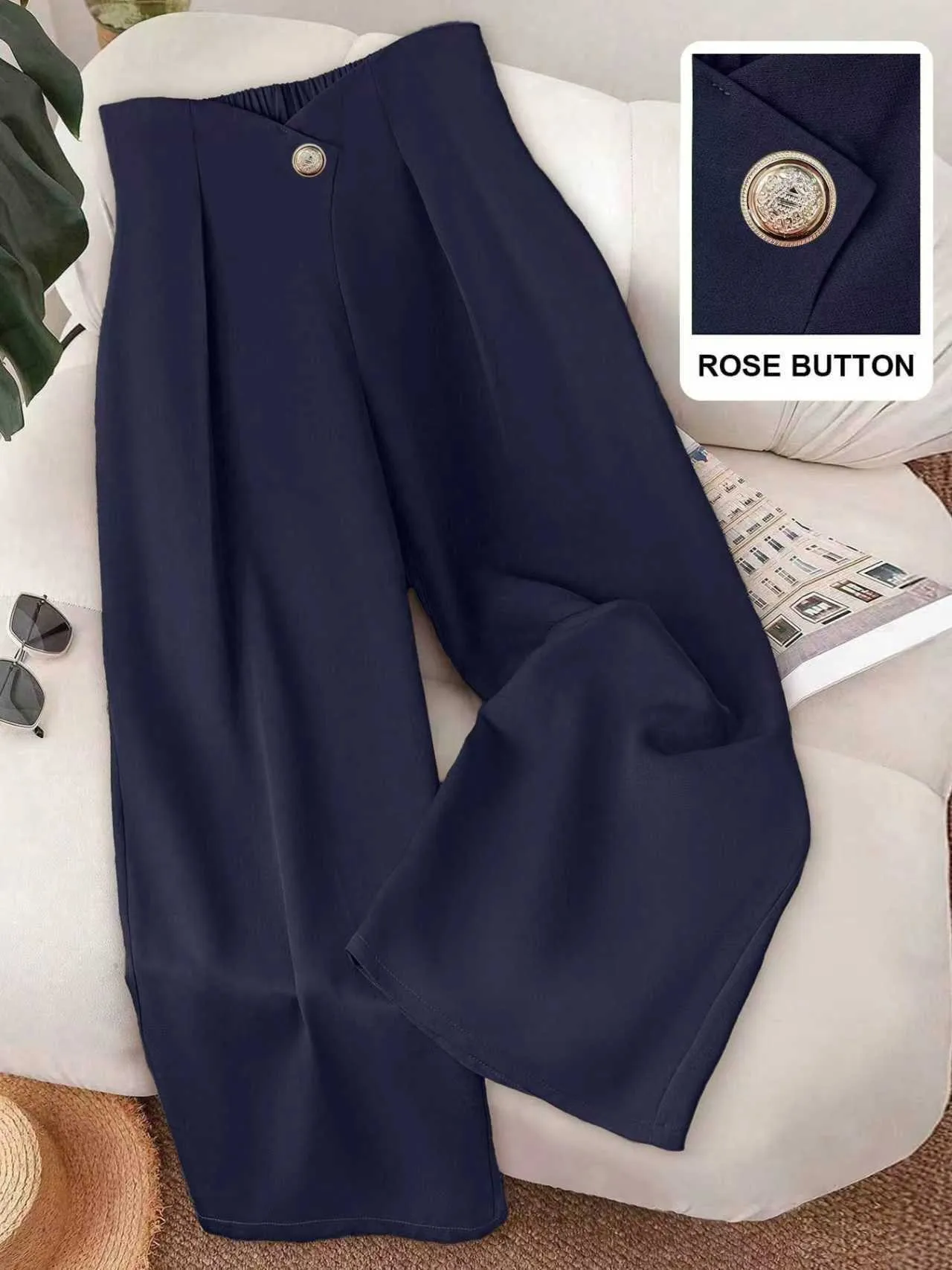 Classic Formal Straight Leg Pants Spring And Summer Women's Versatile Casual Wear Loose Fit Office Tourism Darp Wide Leg Pants