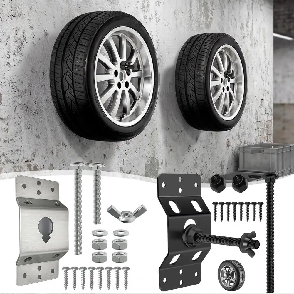 Heavy Duty Trailer Tire Holder Spare Tire Heavy Duty Spare Tire Mounting Bracket Wall Mounted Wheel Storage Rack for Secure