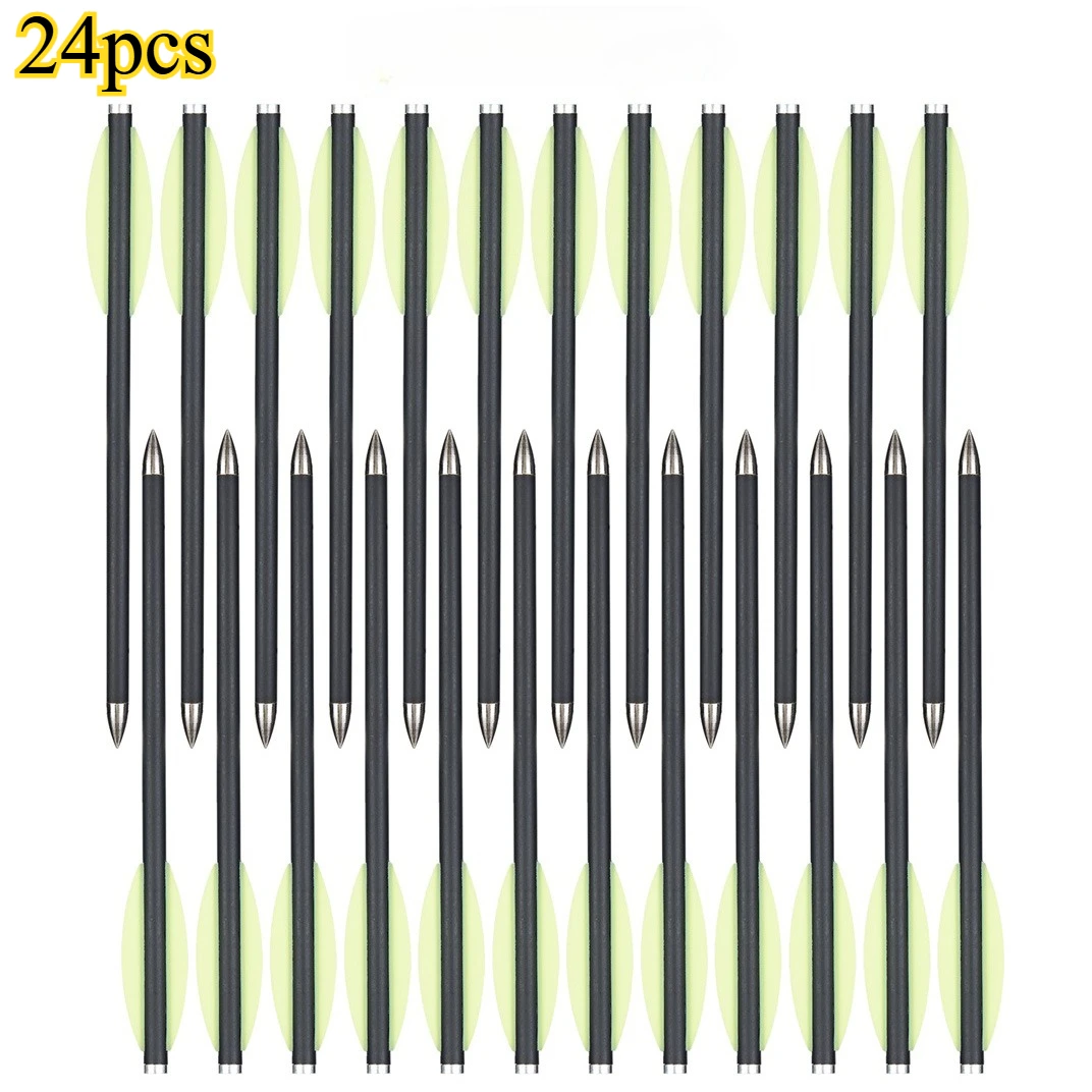 NONE 6/12/24 stücke 6,3 zoll Carbon Pfeil Kurze Darts OD 6mm Mini Bogenschießen Jagd Schrauben für 50-80lbs Armbrust Outdoor Sport Schießen 7