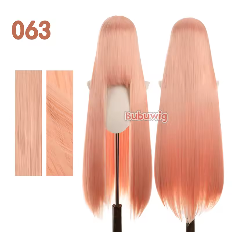 Bubuwig Synthetic Hair 100cm Long Straight Pure Color Cosplay Wigs Over 100 Colors Black White Red Blue Brown Wig Heat Resistant - Image 49