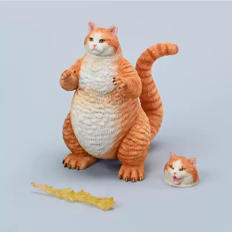 Jxk Godzimeow Cat Figurine Cute Catzilla Desktop Decoration Animal