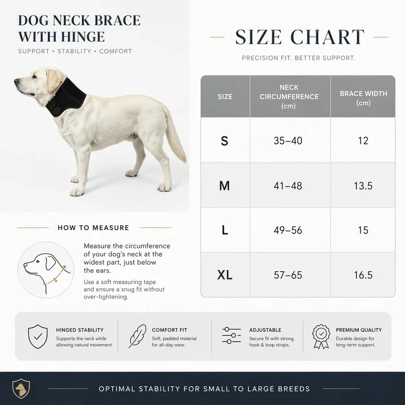 Metal Hinge Dog Neck Brace Adjustable Cervical Collar Pain Relief Durable Eco-Friendly Pet