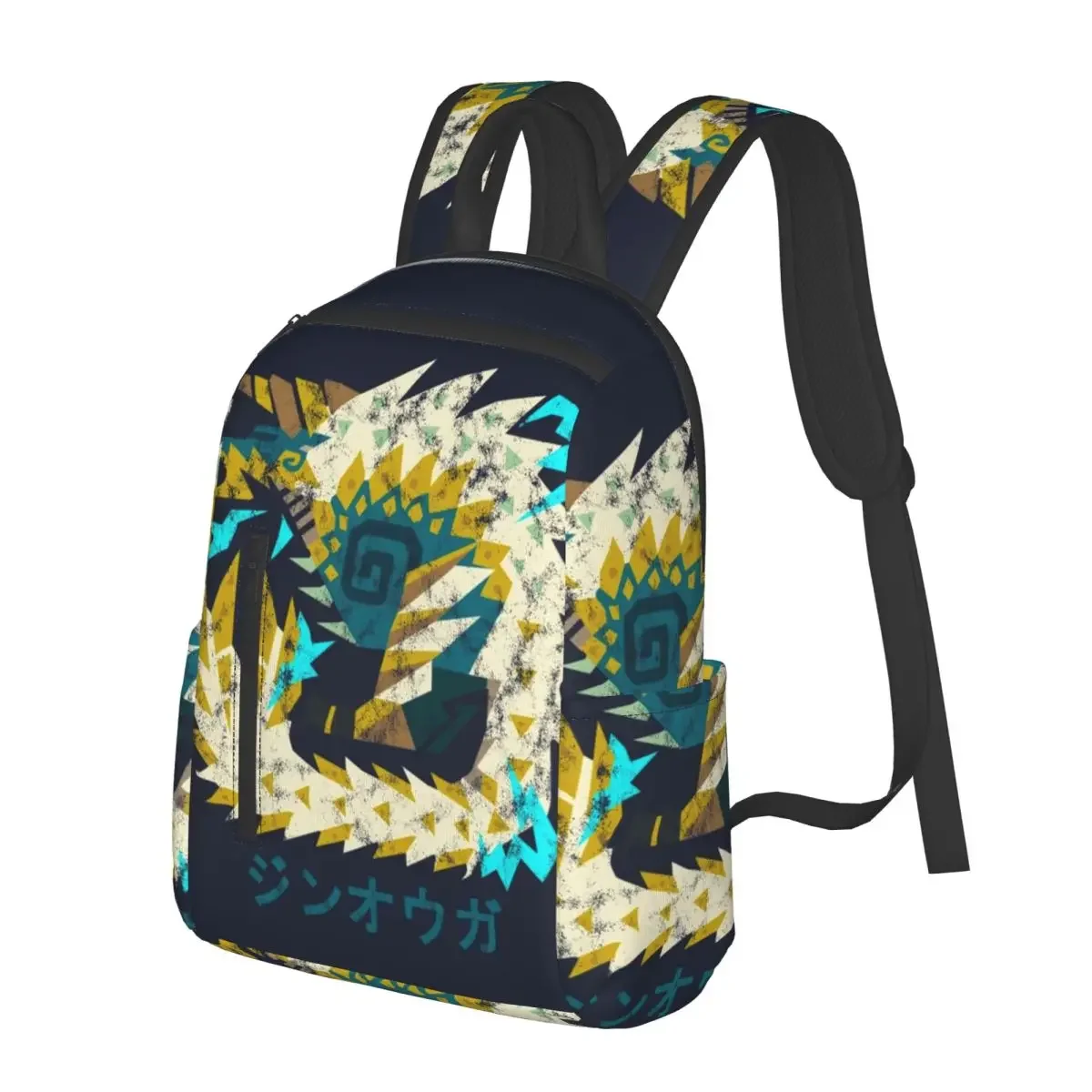 

Monster Hunter World Iceborne Zinogre Kanji Icon Student Backpack School Bag for Men Women Fashion Bookbag Shoulder Bags