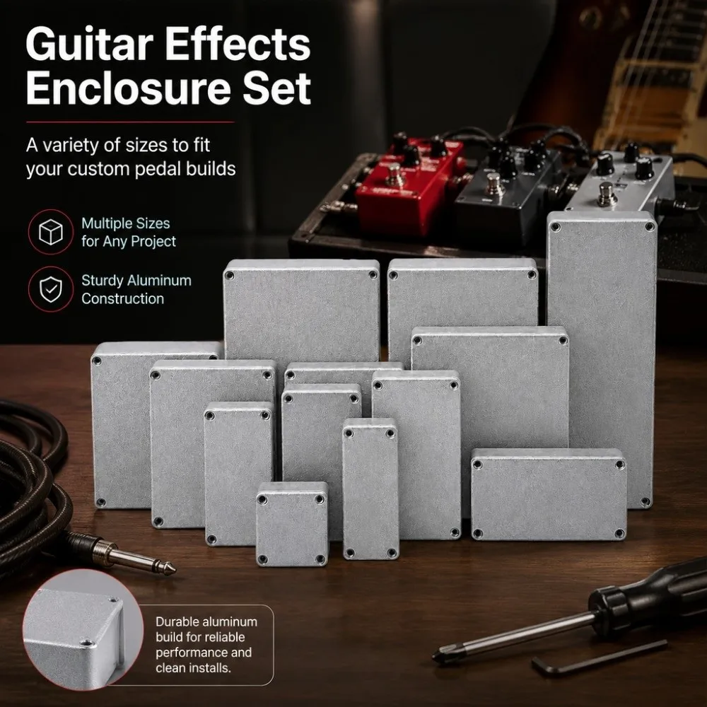 New Openable Aluminium Enclosure Shell Waterproof Silver Project Box Shell Electronic Diecast Stompbox