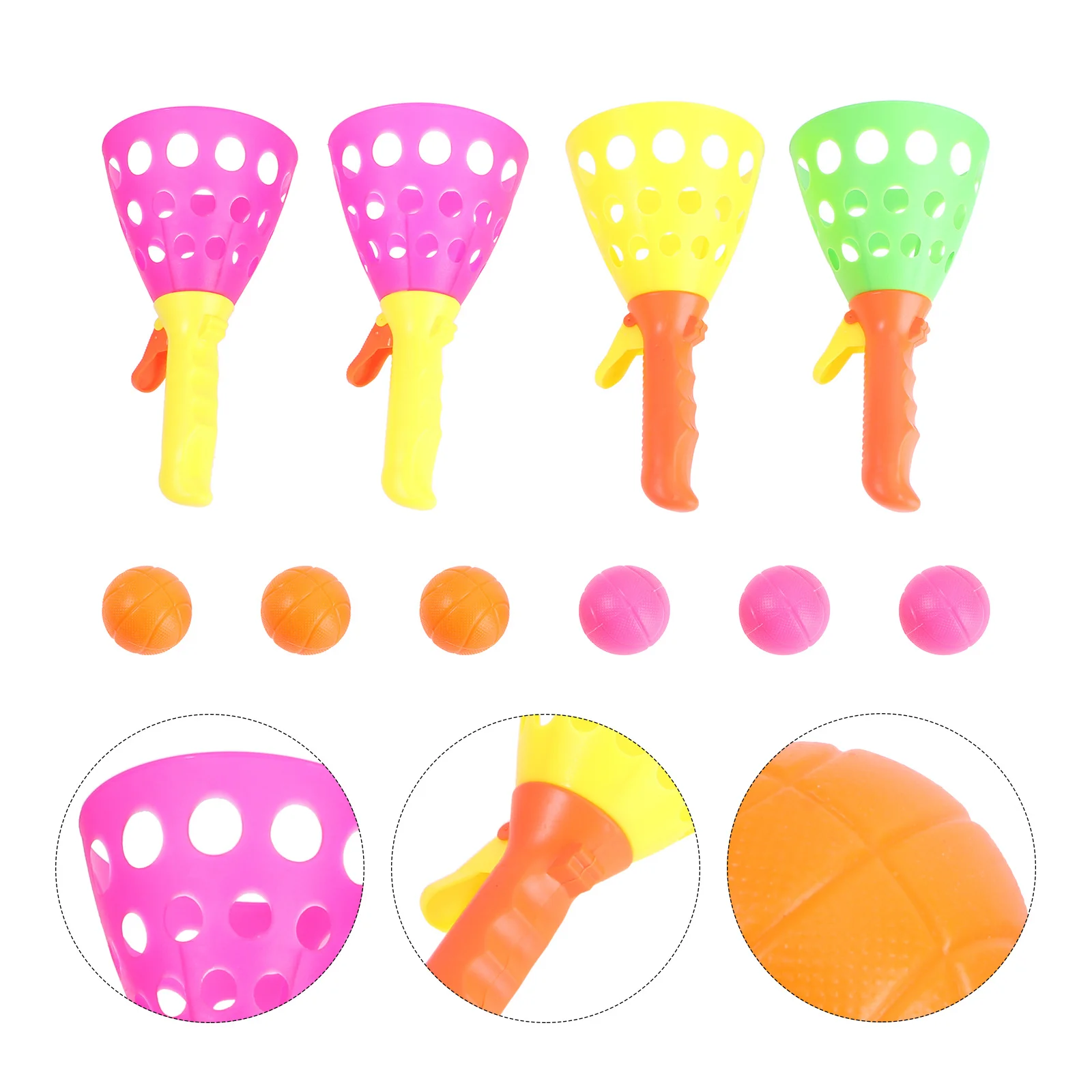 2 pares jogar bola conjunto seguro durável plástico crianças pegar jogar jogo diversão ao ar livre atividade familiar crianças jogar bola brinquedos