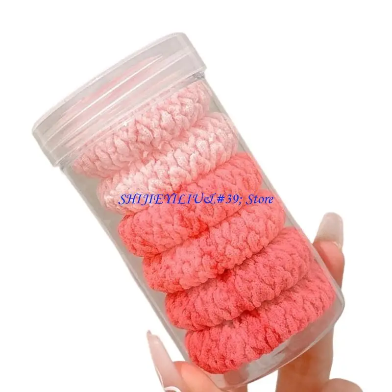 

E21F Set of 6 Thick Elastic High Stretch Hair Fasteners Multi Color Assorted Strong Ponytail Holder