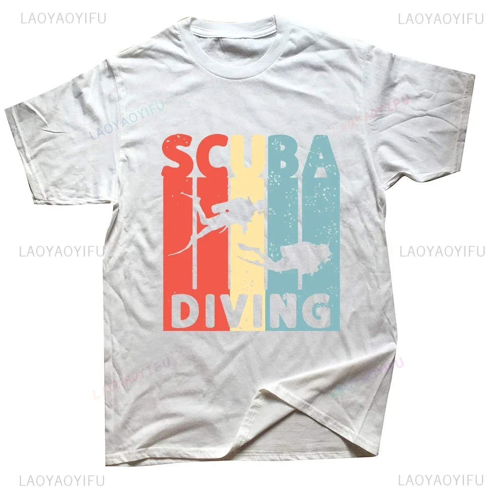 Harajuku Vintage Scuba Diving Flag T Shirt Casual Fashion Short Sleeve Diver Men T-shirt Hip Hop Summer Style Loose Breathe Tees image 3