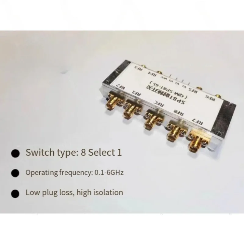 SP8T 0.1-6 G eight choose one RF switch, RF channel select switch