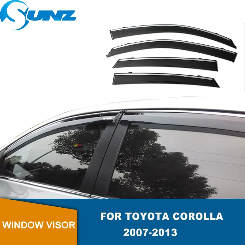 2007-2013 Window Visors For Toyota Corolla Altis 2007 2008 2009 2010 2011 2012 2013 Weathershields Sun Rain Deflectors  SUNZ