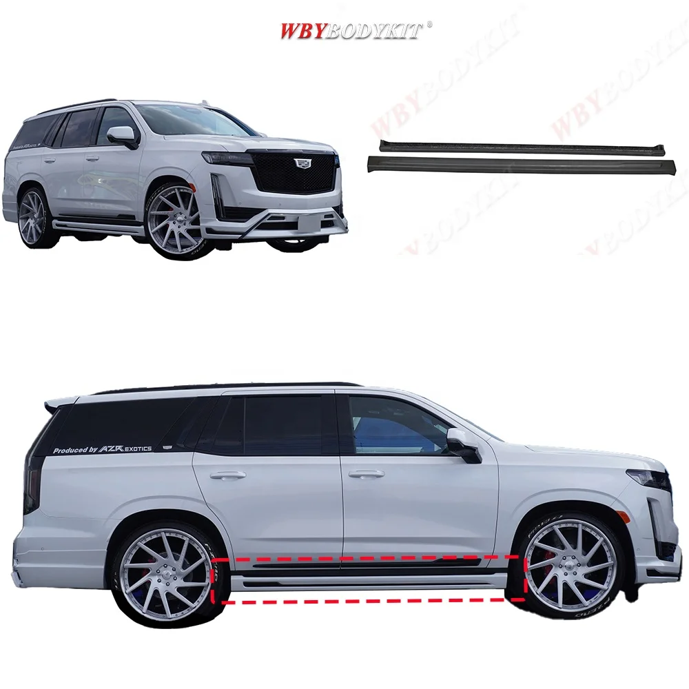 Body Kits Rear spoiler Side skirts with Electric pedal mounting Spoiler Wing for model Cadillacs Escalade upgrade  Car Exterior