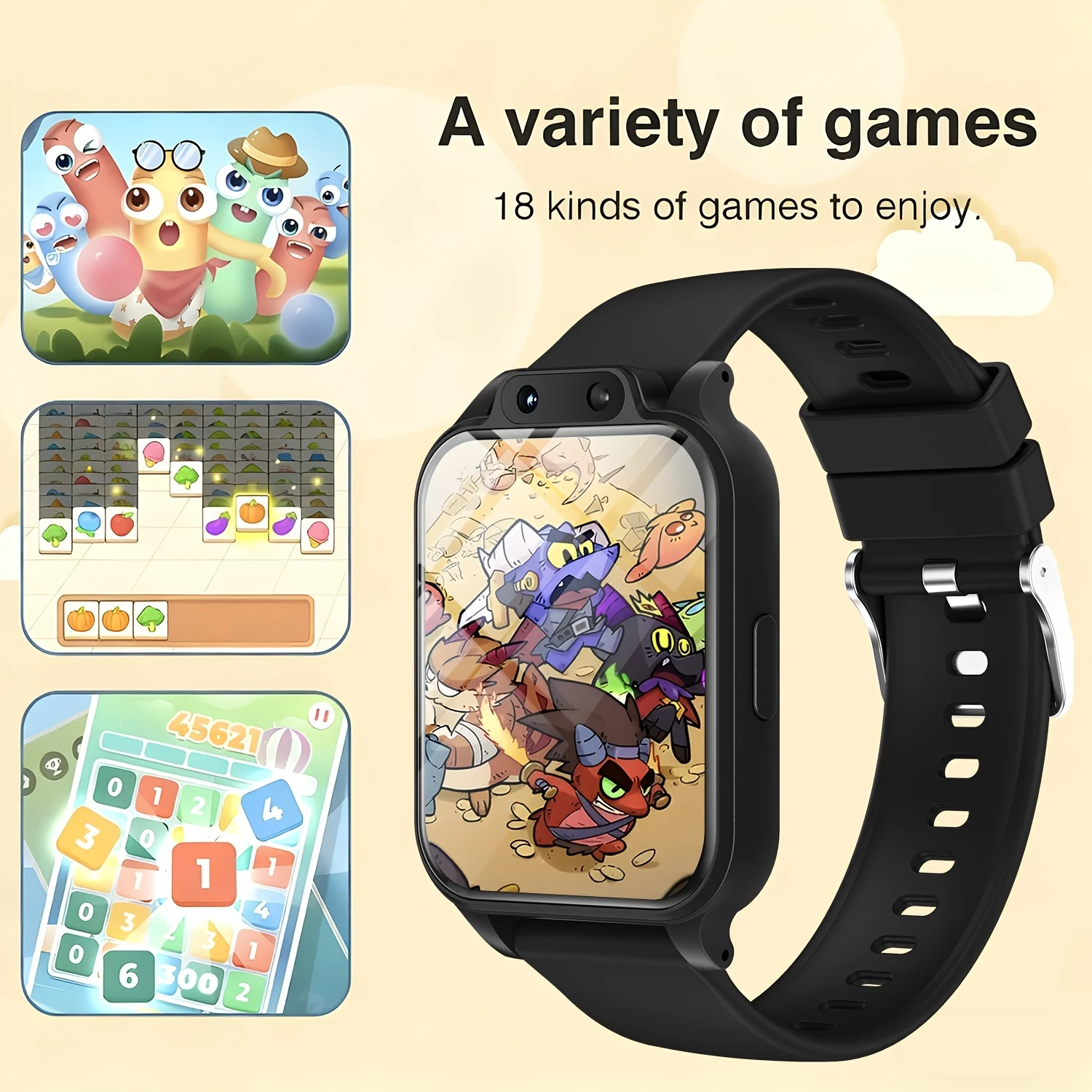 Youngsters's Smart Watch with 18 Educational Games, HD Selfie Support, Camera, USB Charging, Photo Album, Pedometer view 2