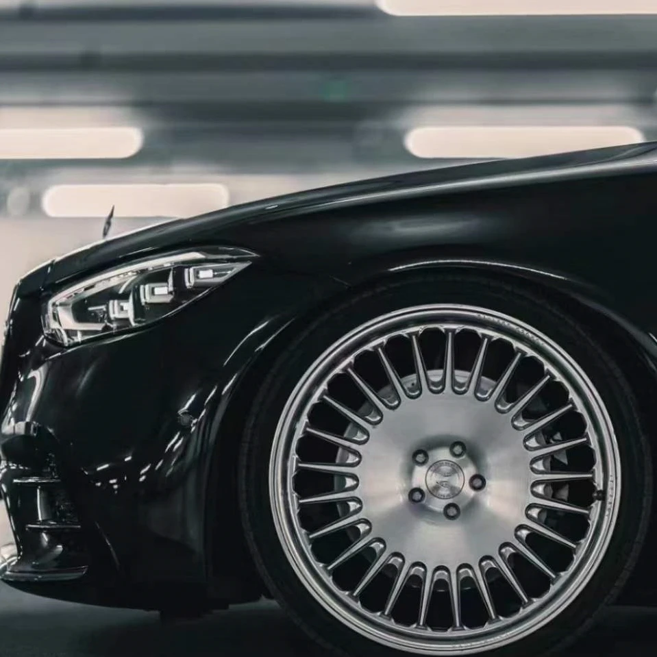 for Wheelux custom Monoblock mercedes wheels 5x112 19 20 inch rims polished for w221 w222 w223 w464 v klass w447 rims C E S