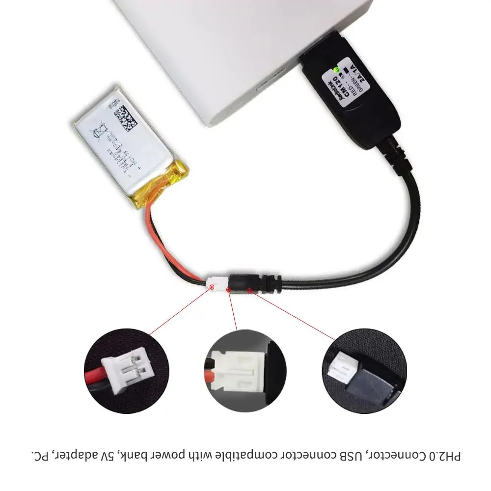 Radiolink CM120 1S 660mAh 25C 3.7V Lipo Battery Fast Charger PH2.0 USB Connector for Radiolink F121 Drone