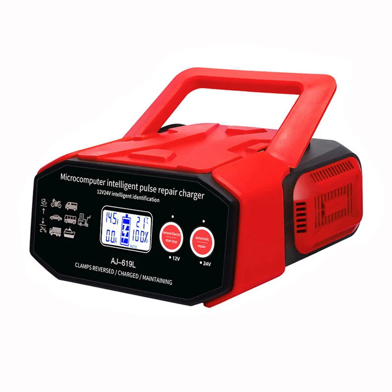 400W ładowarka samochodowa 12/24V Eu-Plug naprawa impulsów LCD szybkie ładowanie na mokro, na sucho, cyfrowym wyświetlaczu LCD — zdjęcie 3