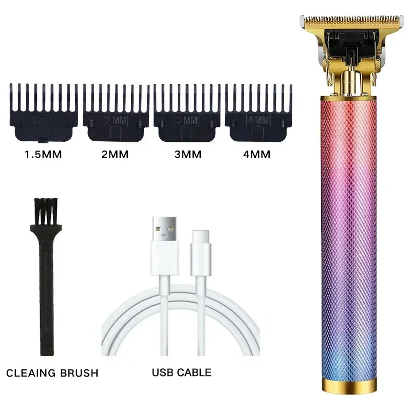 Elektrischer Haarschneider für Männer, professioneller Friseurrasierer, Bartschneider, Drache, Buddha-Design, Körperhaarschneidemaschine, USB