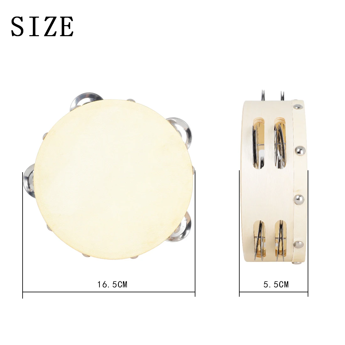 IRIN Orff الدف 6 بوصة جلد الغنم طبقة مزدوجة طبلة ذات يد آمنة متينة للأطفال أدوات قرع التنوير الموسيقية #6