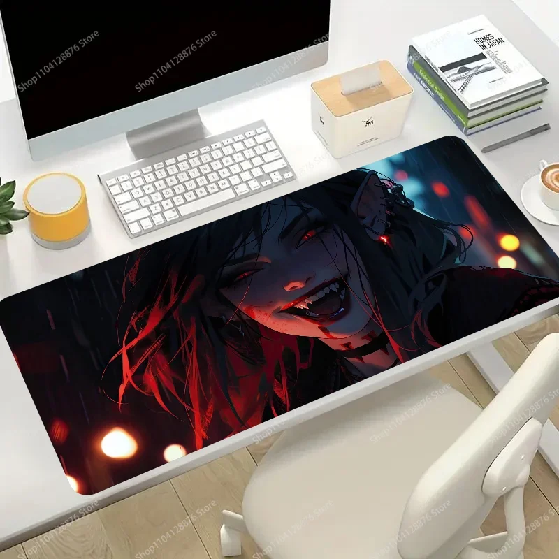 Elf Vampire Fantasy Girl Mousepad Mouse Mat Desk Mat With Pad Gaming Accessories Prime Gaming XXL Keyboard Pad Padding Mat